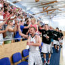 Basketbalisté Hradce se radují z postupu / Foto: bkhk.cz