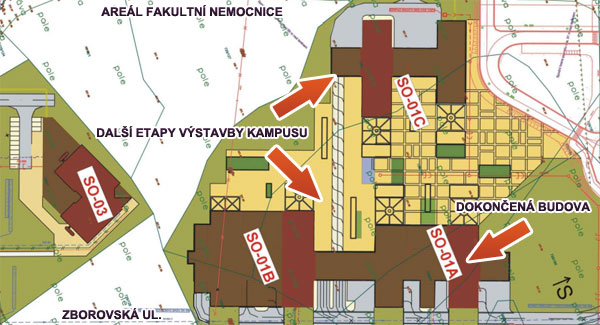 Kampus UK | plán budoucího vývoje této lokality