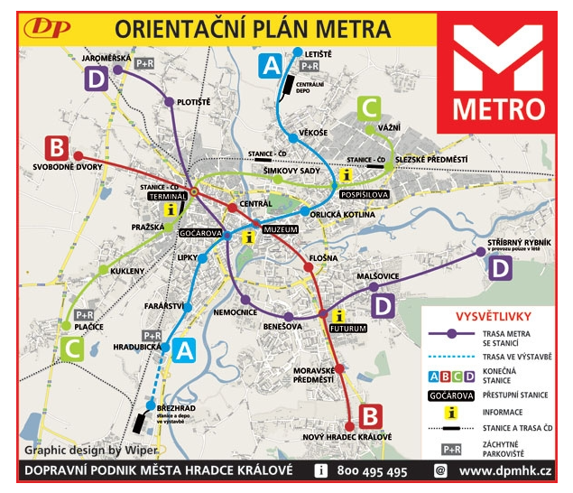 Plán metro Hradec Králové / Vizualizace: Wiper