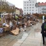 Papírová zeď na Ulrichově náměstí / Foto: Studentský historický klub UHK