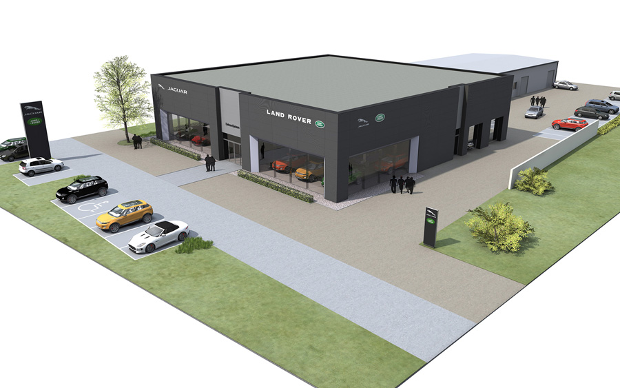 Vizualizace autosalonu Jaguar Land Rover