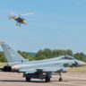Eurofighter Typhoon na ploše hradeckého letiště / Foto: AP
