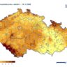 Mapa slunečního svitu ČHMÚ s vyznačením Hradce v zeleném kroužku / Foto: ČHMÚ