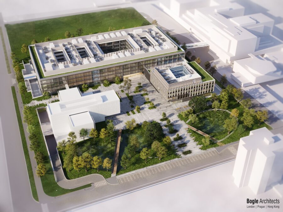 Takto by měl celý kampus vypadat po dokončení / Vizualizace: Bogle Architects