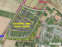 Plán shopping parku s přeložkou Nové Zelené / Pramen: dokumentace EIA SPNZ/TVYMA Architects