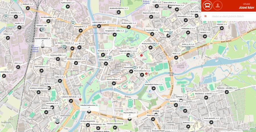Linky MHD lze vidět on-line v mapě v reálném čase / Koláž: HKCITY
